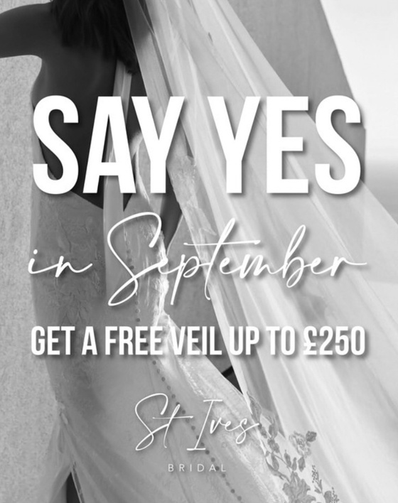 Free veil? Say yes this September at St Ives Bridal Boutique